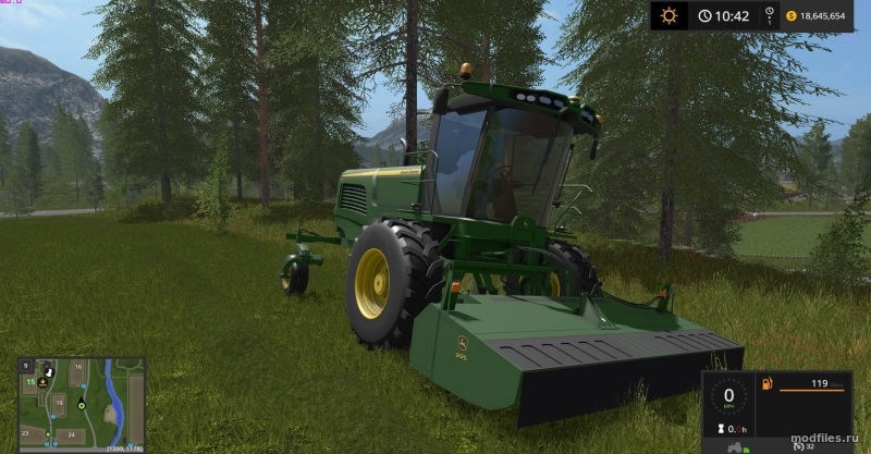 Мод сенокосилки John Deere W260 для Farming Simulator 2017